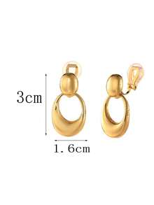 1对时尚光滑吊坠夹式耳环，优雅显瘦，适合日常佩戴，节日礼物之选。 - 耳夾 - 查看 2