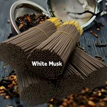 25.5厘米白麝香香棒，适用于家居、酒店、瑜伽馆和节日装饰，香料香味，无羽毛，是圣诞节、万圣节、复活节、感恩节的完美之选。另有草莓香草和真草香型，以及丁香香棒、香棒、香炉、香、正宗阿拉伯香、正宗柬埔寨香、燃烧香、香锥等配件。 - 25.5cm麝香 - 查看 3