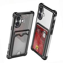 Hadaasi 1个黑色气囊防摔电镀卡槽硅胶软边高透明TPU背板手机壳,带卡槽,适用于Apple 17 Pro/17 Pro Max/17 Air/17,Galaxy S26 Ultra/S26 Edge/S26 Plus/S26/S25 FE/A17/A07,Redmi/Honor 400 Lite/400 Pro。 - 黑色 - 查看 3