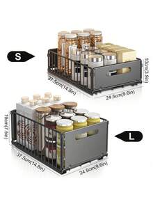 1/2 cái kệ đựng đồ kéo ra, kệ đựng thực phẩm trượt chịu lực cao, kệ đựng thực phẩm kiểu ngăn kéo trượt, thích hợp cho nhà bếp, phòng khách, nhà ở, lưu trữ dưới bồn rửa nhà bếp, phòng đựng thực phẩm, phòng tắm, tủ bếp, kệ lưu trữ, dụng cụ sắp xếp, vách ngăn ngăn kéo, giá đỡ, dụng cụ sắp xếp nhà bếp, dụng cụ sắp xếp tủ. - màu đen - Xem 6