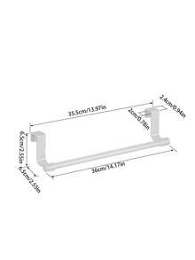 1 قطعة رف منشفة أحادي مثبت على باب خزانة الحمام، حامل منشفة مثبت على الباب بدون ثقب، حامل أدوات المطبخ، تصميم حديث بسيط مناسب للخزائن والفنادق والمنازل، مصنوع من مواد مقاومة للصدأ وقوية، ضروري للحمام. - متعدد الألوان - مشاهدة 15