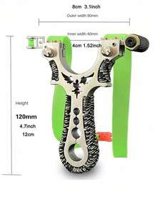 1 Metal Eagle Shaped Slingshot, Outdoor High-Power Stainless Steel Slingshot With Precision Flat Rubber Strap, Toy Slingshot