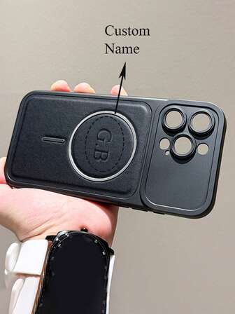 Personalized Faux Leather Magnetic Phone Case, Compatible With IPhone 17 Pro Max, 17 Pro, 17, 16, 15, 14, 13 Pro Max, Shock-Proof Lens Protection