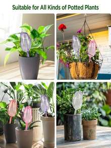 2个/套 自动植物浇水球，花卉自动浇水装置，灌溉设备，适用于室内/室外盆栽植物，外出度假时也可使用 - 彩色 - 查看 5