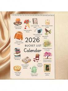 2026 Wish List Calendar, Watercolor Calendar, 2026 Monthly Planner: Perfect Gift For New Year's, Christmas, And Birthdays, As Well As Wall Decorations To Kickstart Your Year-End Planning. - Màu vàng - Xem 3