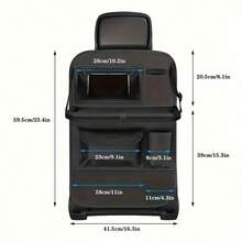 1 pieza Bolsa colgante de tela Oxford para respaldo de asiento de coche, tabla de almacenamiento pequeña para coche, bolsa de almacenamiento con gran capacidad y compartimentos, alfombrilla antirrasguños para asiento trasero. - Multicolor - Ver 4