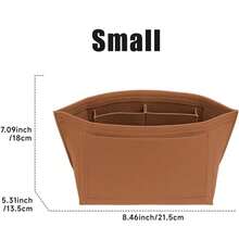 Sisipan Pengatur Tas Tangan Le Pliage, Pengatur Tas Tote Berbahan Felt dengan Banyak Kantong, Pengatur Kantong Berresleting, Pengatur Tas Bagian Dalam Musim Gugur/Dingin - Coklat - View 10