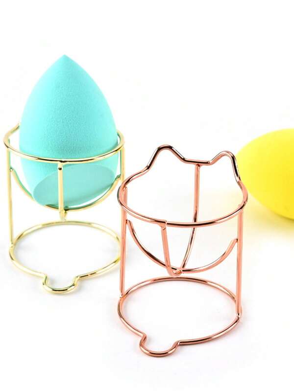 Gourd-Shaped Water Drop Makeup Sponge Holder, Metal Makeup Sponge Drying Rack, Dust-Proof Makeup Sponge Storage Tray
