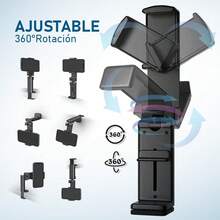 Soporte Plegable para Celular de Avión, Rotación de 360° Ajustable, Accesorios para Teléfono Universal para Viaje, Cocina, Oficina, Volar, Soporte Celular Portátil Compatible con \/ Galaxy - negro - Ver 2