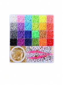 Bohemian Style Polymer Clay Bead Set, Mixed Shapes And Colors, Flat Round Polymer Clay Bead Set, Suitable For Jewelry Making, Friendship Bracelet Making - Polymer Clay Set - View 6