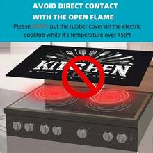 1 buc. Covoraș plat pentru aragaz, cu cuțit, furculiță, lingură, imprimare grafică text, ușor de curățat, nu necesită lipici, potrivit pentru electrocasnice de bucătărie, decorațiuni de sărbători, accesorii sezoniere pentru casă, lavabil, decor interior - HL LZD12 - Vizualizare 10