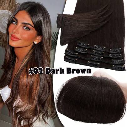 Clip In Hair Extensions Real Human Hair Remy Human Hair Extensions Invisible Clip Ins For Women Natural Human Hair Clip Ins Hair Extentions Straight 10-24inch #1 Jet Black #1B Natural Black #2 Dark Brown #4 Medium Brown #6 Light Brown