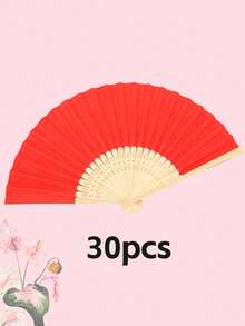 Personalized Engraved White Folding Fan, Custom Lettering Fan, Personalized Wedding Fan, Engagement Gift, Bridal Gift, Party Favor, Best Man Gift, Wedding Thank-You Gift, Birthday Gift, Baptism Gift, First Communion Gift, Personalized Gift Idea, Bamboo Folding Fan, Can Be Used For DIY Creative Blank Printing Advertising Gifts. Multifunctional, Highly Decorative, And Of Superior Quality, It Is An Ideal Gift For Her, Suitable For Tea Room, Valentine's Day, Mother's Day, Father's Day. - Multicolor - View 25