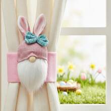Gnome Curtain Tiebacks Creative Bee Rabbit Pattern Curtain Straps Festive Window Decoration For Home Living Room Bedroom - Pink - View 5