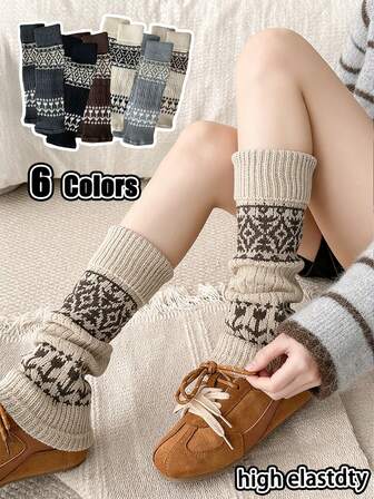 Cubrecalzas de estilo retro de punto, calcetines JK para estilizar las pantorrillas, calcetines japoneses, cubrepies cálidos de para mujeres