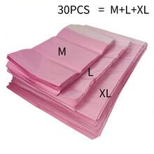 50个粉色混色邮寄袋、快递袋、加厚塑料包装袋、自封袋，5种尺寸（每种10个），聚酯纤维材质