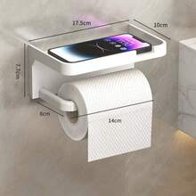 1个多功能浴室纸巾架，免钻孔壁挂式面巾/卫生纸收纳架，家居浴室配件