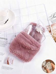 可拆卸毛绒热水袋加热器，毛绒睡眠兔形暖手器，热水袋，软套 - 经典热水袋，热填充热水袋，可重复使用，可再填充，适用于女性痛经和局部感冒缓解，女性情人节礼物生日男朋友女朋友 - 彩色 - 查看 10