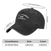 California Los Angeles EST 1926 Washed Vintage Baseball Cap - Classic Retro City Themed Snapback Hat, Outdoor Casual Streetwear Vacation Hat, Sunny West Coast Personality Chic Cap - 藏蓝色 - 查看 2