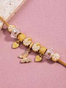 Ett enkelt och trendigt armband med fjärilsblommor, gör-det-själv-armband för kvinnor, daglig dejtingserie - Fjäril - Visa 3