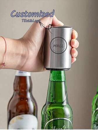 Apribottiglie personalizzato, apribottiglie automatico in acciaio inossidabile magnetico, senza bisogno di svitare il tappo, apertura rapida della bottiglia, adatto per cucina, casa, bar e ristorante e altre occasioni domestiche.