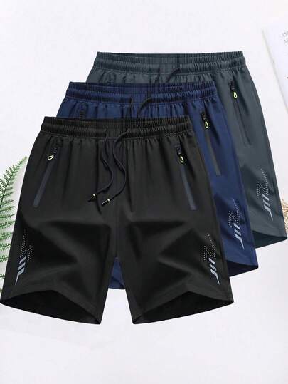 Set de 3 pantalones cortos deportivos de alta rendimiento de 3/4 de longitud para hombres, elásticos y ligeros, adecuados para fitness y running, nuevos lanzamientos 2026