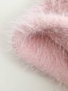 1pc Fluffy Frizzy Pink Hat, Cute & Sweet Knitted Beanie For Women, Versatile Ear Warmer Hat, Autumn/Winter - Fluffy Colorful Braided Knit Hat - View 9