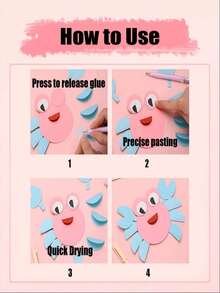 1pc Macaron Color Glue Pen, Adhesive Pen, Stationery Glue Pen With Quick-Drying, Precise Control Of Fine Tip, Suitable For Scrapbooking, Diary, Greeting Cards, Handmade Crafts - Multicolor - View 6