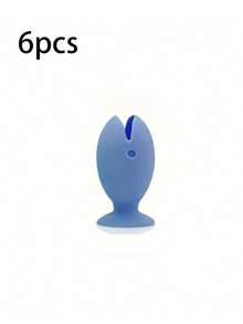 1/6个硅胶鱼形牙刷架，1个可爱牙刷支架底座，便携式牙刷保护套，旅行牙刷头套 [仅含支架] - 彩色 - 查看 13