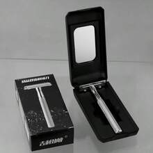 1 件手动带盒剃须刀金属双面剃须刀手动剃须刀剃须刀支架，适用于理发沙龙美容旅行必需品的美发产品和配件