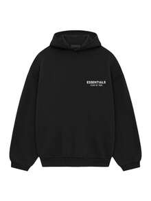 Essentials -Fear Of God Oversized Hoodie Collection FW21-FW2 MEN WOMEN Hoodie Vintage Flocking Craftsmanship Combined With Modern Breathable Technology, Warm Cotton Flocking, Loose Urban Functional Wear, High-End Cotton To Create An Urban Street Style, Loose Silhouette Non-Ge - Đen Ss24 - Xem 4