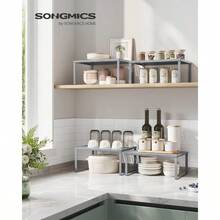 R-SONGMICS Especiero Estante para Especias Organizador para Armas ble Ampliable uego de 4 Estantes Metálicos Plata MKCS006S01 - Grisplateado - Ver 2