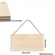 5/10/20pcs, Perforated And Hemp Rope, Wooden Board Crafts -7.87X3.93In/20X10Cm-2Mm Thick Wooden Board Surface Smooth Square Wooden Board Laser Cutting, Wood Burning, Building Model, Dyeing - Multicolor - View 5