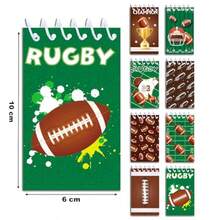 littkeef cliaet 8 Pcs Rugby Balls Tall Spiral Memo Pad 128 Sheets Rugby Balls Pocket Notebooks 4x2.4 inches Small Spiral Memo Pads Pocket Notebook for Office School Memo Tactical Steno Pads - como en la foto - Ver 2