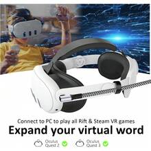 Link Cable 16FT VR Cable Compatible With Meta Oculus Quest 2/Quest 3S/Quest 3/Pro Pico, Nylon Braided Accessories And Gaming PC Steam VR, USB 3.0 Data Transfer Type C Cable, For VR Headset - 1 - 查看 8