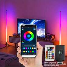 A Smart LED Floor Light, RGB Music Atmosphere Light, With APP Control, Wireless, USB Power Supply, Multi-Color Corner Standing Light, Suitable For Ballrooms, Game Rooms, Family Parties, Festivals, Living Room Decoration - Non-Waterproof, Non-Battery, With USB Port - RGB - 查看 5