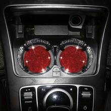1 pièce Tapis antidérapant pour porte-gobelet de voiture élégant avec strass, base en silicone imperméable et anti-fuite, protège contre les déversements de café, de thé au lait et d'eau, amortit les vibrations et les bruits du véhicule - Dessous de verre pour voiture incrustés de diamants - Voir 2