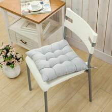 4Pcs Seat Pad Cushions For Dining Chairs Tie On Seater Pads Garden Outdoor Furniture Dining Patio Grey/Dark Blue - Light Grey - View 4