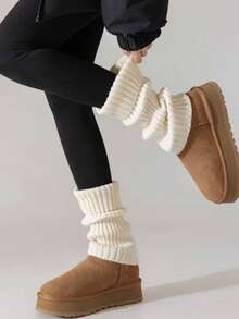 1/4 Pair Solid Color Leg Warmers, Fashionable & Warm, Suitable For Back To School, Halloween, Autumn/Winter Casual, Holiday, Christmas Party Outfits (No Card Paper Packaging) - Multicolor - View 7