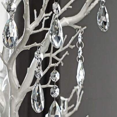 10pcs Crystal Glass Sun Catcher Hanging Decor, Asymmetrical Water Drop Shaped Pendant Chandelier Ornament