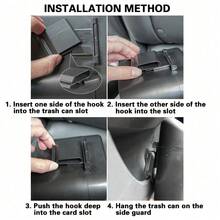 1 Pc Car Trash Can + 1 Roll (15 Sheets) Trash Bags + 2 Pcs Car Hooks, Mini Car Trash Can, Garbage Can Organizer Box, Suitable For Front/Rear Seats - Car, Office, Home Accessories. Mini Car Trash Can, Waterproof, Portable, Space-Saving Car Storage Box, Car Sorting Box, Essential Car Accessory.