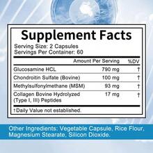 Glucosamine Chondroitin - Contains Collagen And MSM, 1000 Mg Per Serving - Supports Joint And Bone Health - 120 Capsules - 1 瓶 - 查看 2