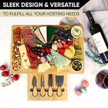 Christmas Cheese Board And Charcuterie Set Sleek Fruit Tray For Housewarming Wedding Or Engagement Birthday Gifts For Women Men Mum Dad Wife Or Husband - BambooFinish - View 4