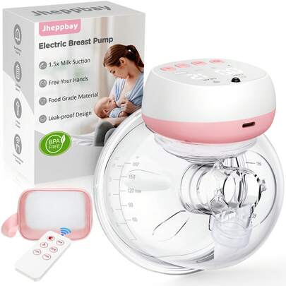 Jheppbay Electric Breast Pump, Portable, Hands-Free - 3 Modes And 12 Suction Levels, Silicone Petal Design, Increases Milk Production By 50% (Pink, 1 Piece)