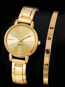 4件套女士时尚休闲石英表，罗马数字表盘，水钻点缀，圆形指针，包含珠宝配件和8字形手链，适合作为母亲节、教师节、感恩节、毕业典礼、生日礼物 - 彩色 - 查看 13