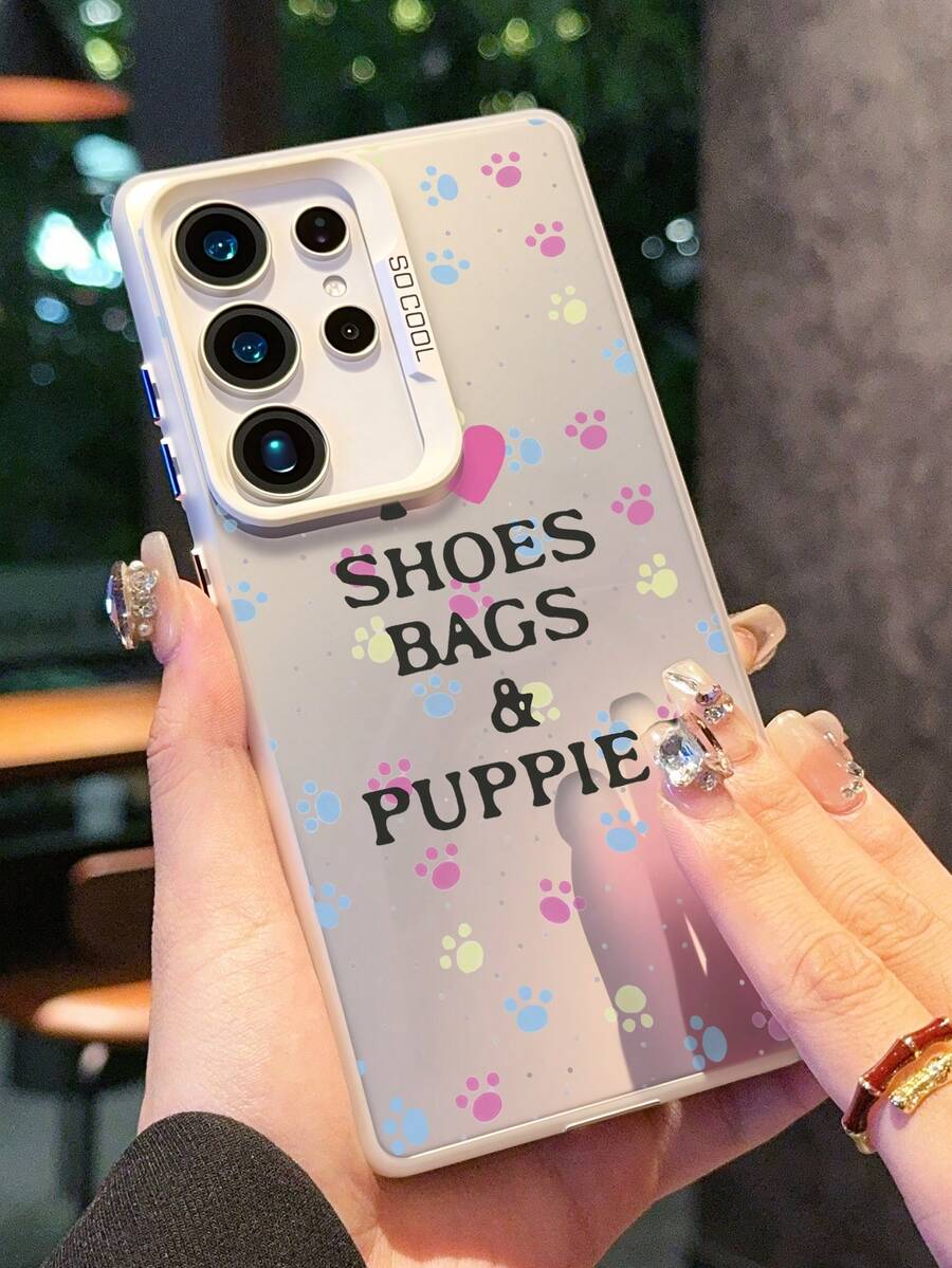 1pc Fashionable White Phone Case With Cat Paw Print Design, Featuring Full-Body Protection Against Drops And Scratches, Suitable For Everyday Use And Travelers, Compatible With IPhone XR/11 Pro Max/7P/8P/12 Pro/12 Pro Max/13 Pro/13 Pro Max/14 Pro/14 Pro Max/15 Pro/15 Pro Max/14/15Plus/16E/16 Pro/16 Pro Max/17 Pro/17 Pro Max/Air/SMART8, Galaxy A55/A15/S23/S24/S25 Ultra - White - View 1