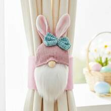 Gnome Curtain Tiebacks Creative Bee Rabbit Pattern Curtain Straps Festive Window Decoration For Home Living Room Bedroom - Pink - View 3