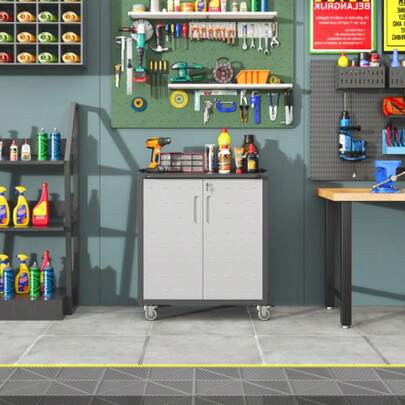 Heavy-Duty Metall-Garagen-Schrank Mit Rollen – Robuster Werkzeug-Stauraum, 75 * 42 * 88 Cm, Für Garage, Büro & Haushalt