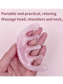 1个树脂按摩梳，手动头部按摩爪，头皮/颈部放松工具，头皮刮痧，头部按摩刷，多功能手持式头部按摩工具，促进头发生长，刮痧按摩工具，面部提拉按摩，眼部按摩放松工具，情人节礼物，母亲节礼物，经络疏通，深层组织按摩放松工具，穴位触发点按摩 - 粉色 - 查看 6