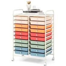 12-Drawer Rolling Storage Cart - Mobile Utility Cart On Wheels For School Classroom Teacher Office Salon, Paper File Art Supply Craft Organizer, Rolling Cart With Drawers (Macaron) - Macaron - Xem 10